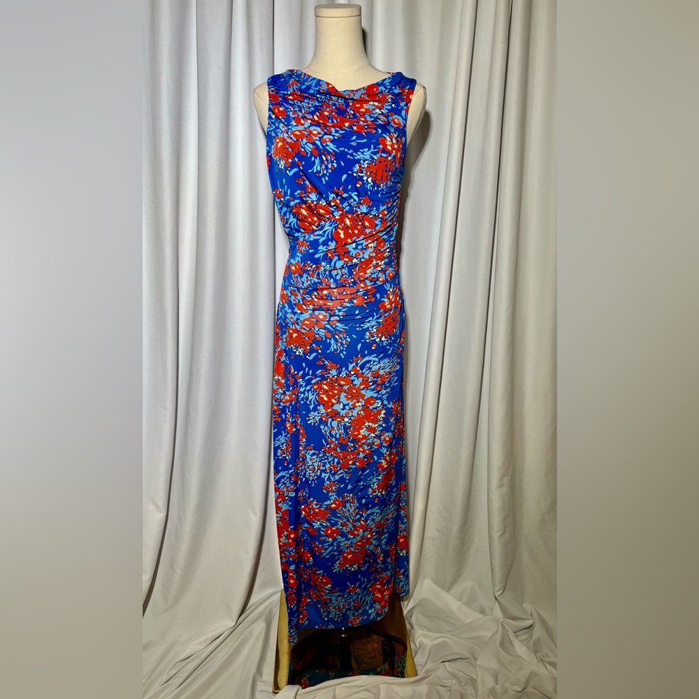 Atlein Collective RTR Ruched Floral Midi Dress | S - Picture 4 of 13
